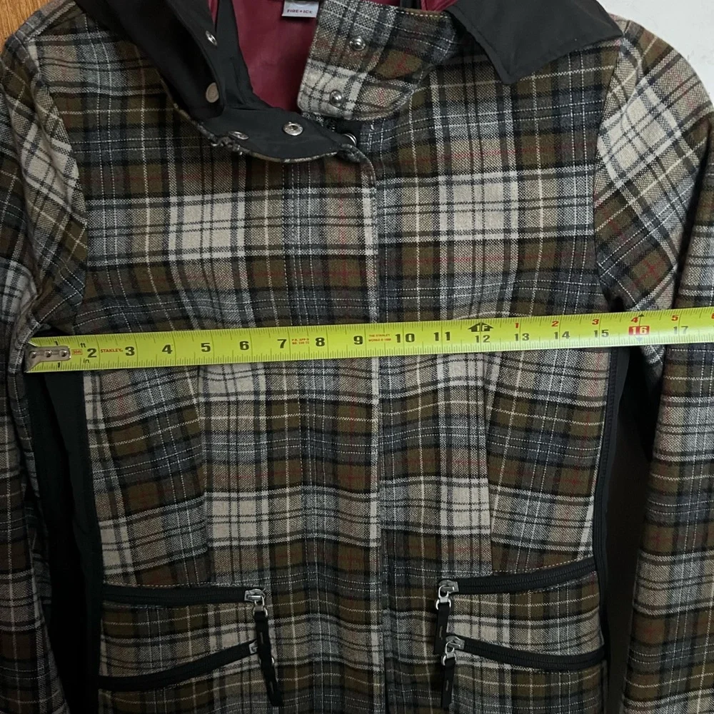 Bogner fire + ice wool plaid hooded jacket Size 36 Small